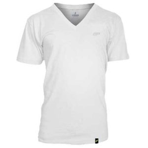 V-neck T-shirt Embroidered Bijela